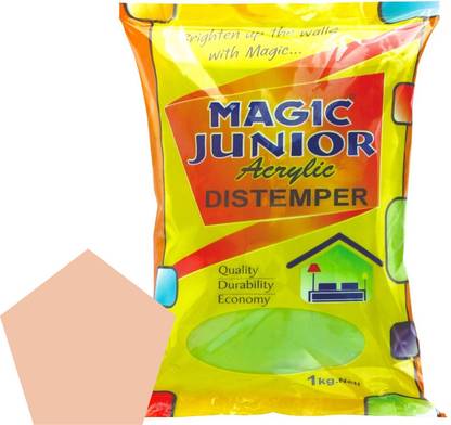 Magic Paints Junior Acrylic Distemper Smooth Matte Finish Applied on Cement Plaster PALE ROSE Distemper Wall Paint