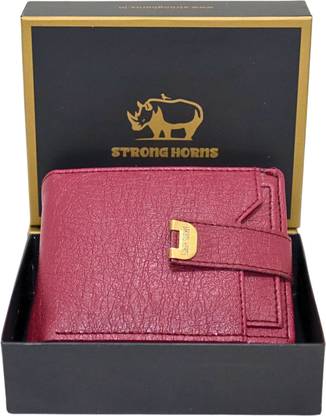 Strong Horns Men Casual, Formal, Travel, Trendy Red Artificial Leather Wallet