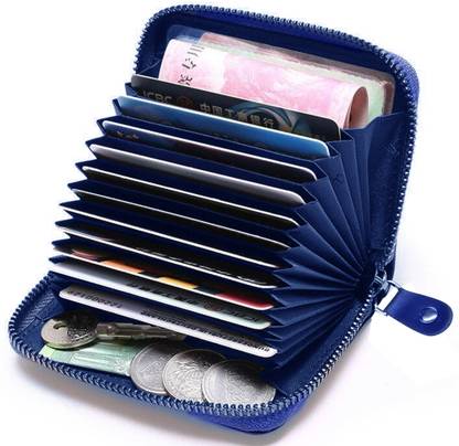GREEN DRAGONFLY® RFID Protected Slim Leatherite Credit Card Holder|Wallet For Men & Women