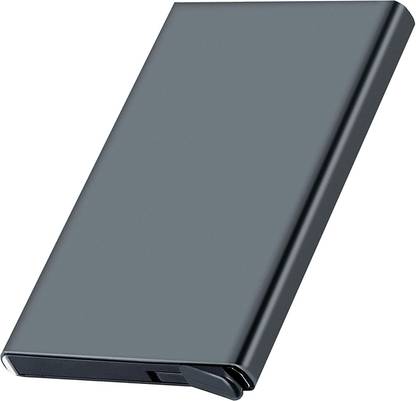 greencom Metal RFID Protected Pop Up Credit Debit Card Holder for Men Women-Black 7 Card Holder
