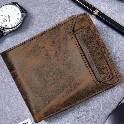 KILLER Men Casual, Formal, Ethnic, Evening/Party, Travel, Trendy Brown Artificial Leather Wallet