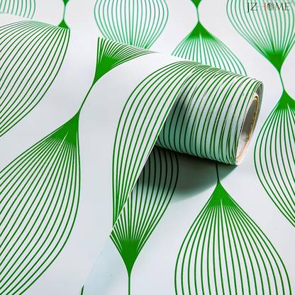 Floppy Classics Green, White Wallpaper
