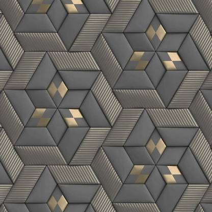FOKRIM Vinyl Decorative Grey Wallpaper