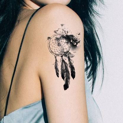 stylizeink Black Lily Flower Temporary Tattoo