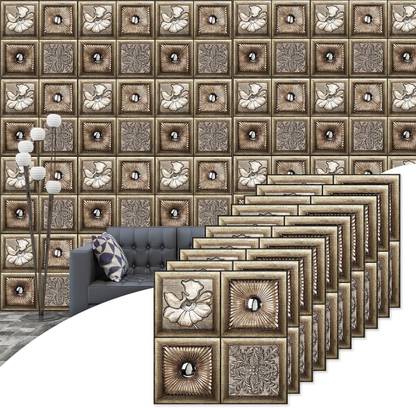 HASTHIP Floral & Botanical Brown Wallpaper
