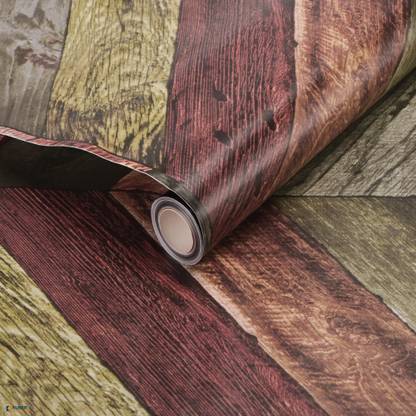 KUBER INDUSTRIES PVC Decorative Brown Wallpaper