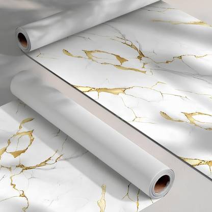 Peijinsart Vinyl Decorative White, Gold Wallpaper
