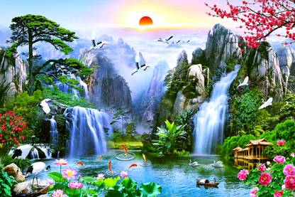 HD PRINT HOUSE Nature Green Wallpaper