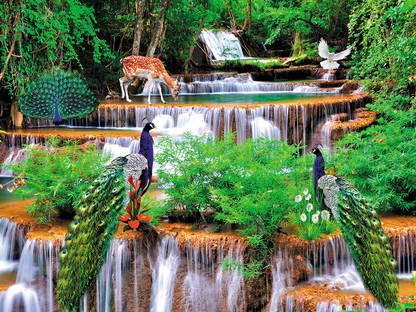 HD PRINT HOUSE Vinyl Nature Multicolor Wallpaper