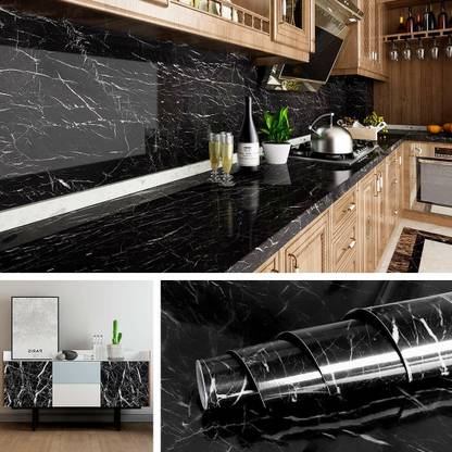 UZANIYA 200 cm Kitchen Waterproof Self-Adhesive Anti-Mold,Aluminium foil for Wall (60 x 200 cm) Self Adhesive Sticker