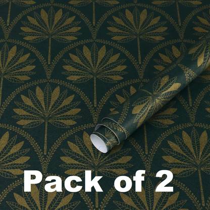 Veki Decorative Green, Gold Wallpaper