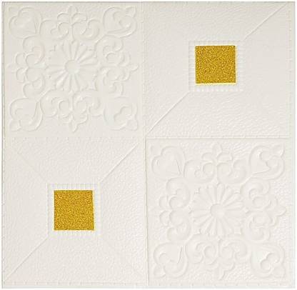 TINSUHG 70 cm Golden Cart Ceiling Wallpaper 3D Foam Wallpaper Sticker Panels Self Adhesive Sticker