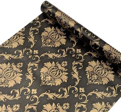 RoseCraft 600 cm Royal Damask Design Self Adhesive Wallpaper 28 sqft ( 45cm x 600cm ) Self Adhesive Sticker
