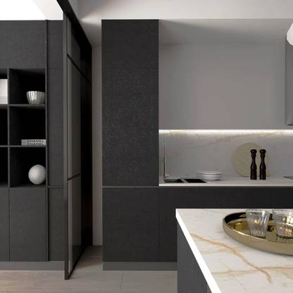 Veki Vinyl Decorative Black Wallpaper