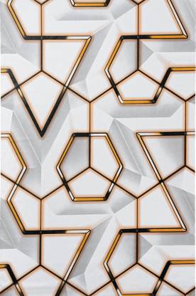 yes collections Vinyl Decorative Gold, White Wallpaper