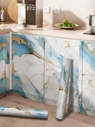 Floppy Decorative White, Blue Wallpaper