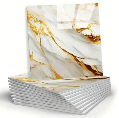 OCEANSKY Vinyl Decorative Gold, White Wallpaper