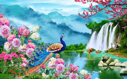HD PRINT HOUSE Nature Multicolor Wallpaper
