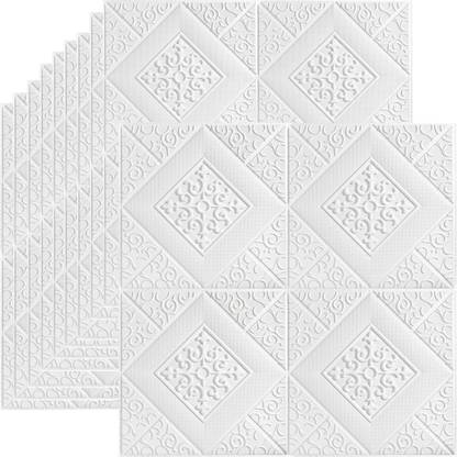 Onbet Embossed Floral & Botanical White Wallpaper
