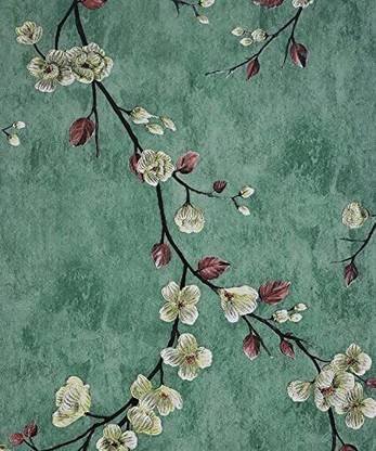 SV collections Floral & Botanical Green, Multicolor Wallpaper