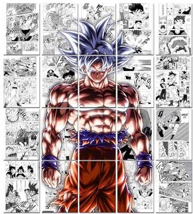 Goku Manga Collage Poster Set - Set of 20, 210 mm x 297 mm, Premium-Quality Posters, 300 GSM Paper, Dragon ball Posters For Anime Fans (Goku Manga 1) Paper Print