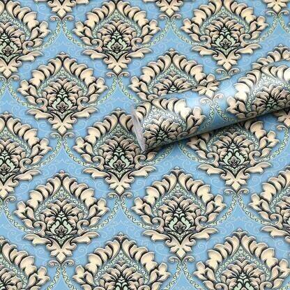 SV collections Vinyl Decorative Blue Wallpaper