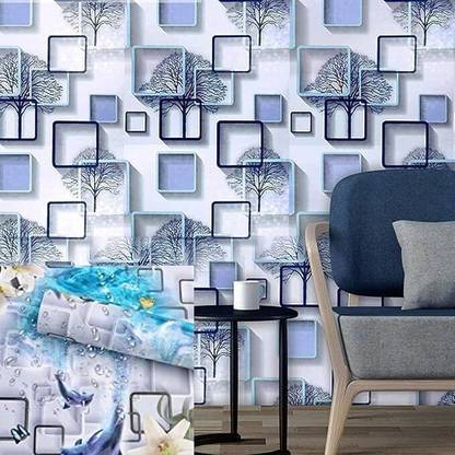FOKRIM Decorative Blue Wallpaper