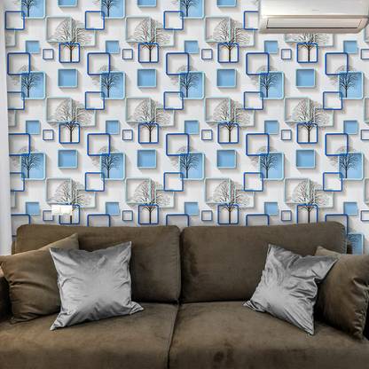 doodad Vinyl Abstract Blue Wallpaper