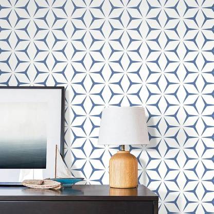 FOKRIM Vinyl Decorative Blue, White Wallpaper