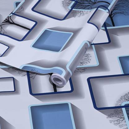 LAAYO Vinyl Abstract Blue Wallpaper