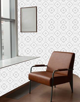 KP PRINTZ Vinyl Decorative White Wallpaper