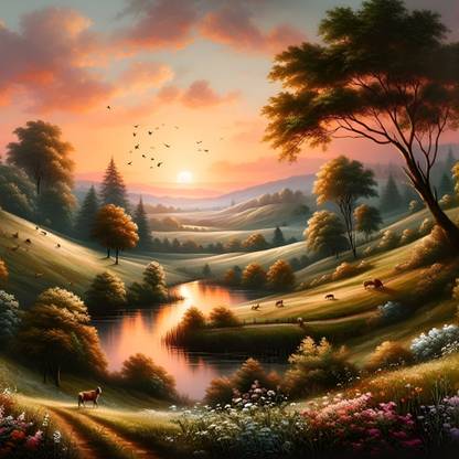 Beautiful scenery wallpaper self adhesive sticker - synthetic paper - A3 size Paper Print