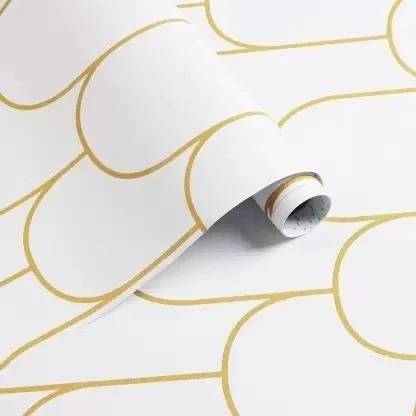 Wollzo Vinyl Decorative White Wallpaper