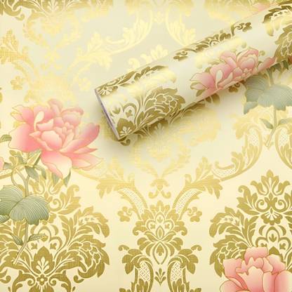 HOMEMATES Floral & Botanical Gold Wallpaper