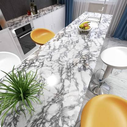 HOOLI 7 inch Marble Contact Paper Self Adhesive Contact Paper for Countertop Kitchen Non-Reusable Sticker