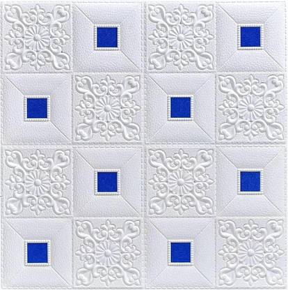 Yugam Decorative White, Blue Wallpaper