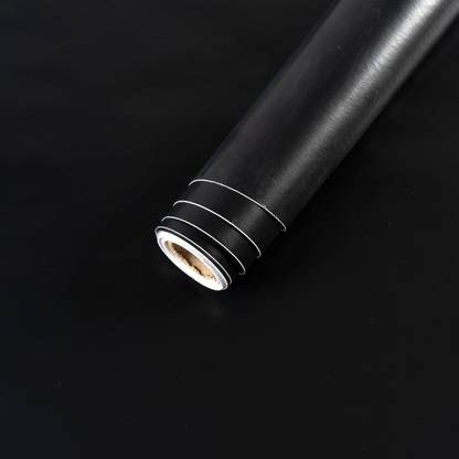 Wallmonks 300 cm Black Plain Wallpaper for Walls | 45cm x 300cm - Covers 14.5 sq.ft Self Adhesive Sticker