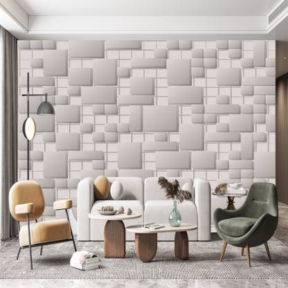 UNIQUE Vinyl Decorative White, Grey Wallpaper