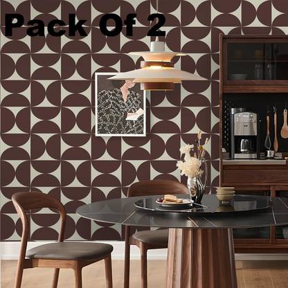 Veki Vinyl Decorative Brown Wallpaper