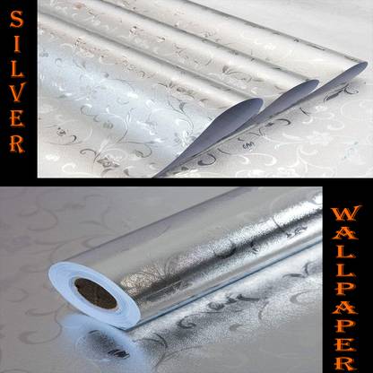 DUDHAT EXPORT Paper Abstract Silver Wallpaper