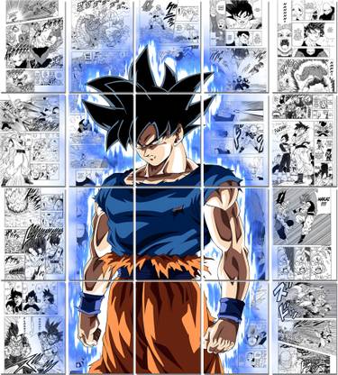 Goku Manga Collage Poster Set - Set of 20, 210 mm x 297 mm, Premium Posters, 300 GSM Paper, Dragon ball Posters, Goku Posters, Manga Posters For Fans, Room Design (Goku Manga 2) Paper Print