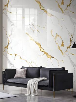 Peijinsart Vinyl Decorative White, Gold Wallpaper