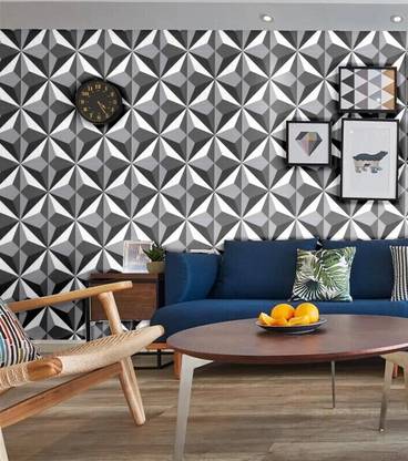 AURORA SHOPPE Vinyl Decorative Grey Wallpaper