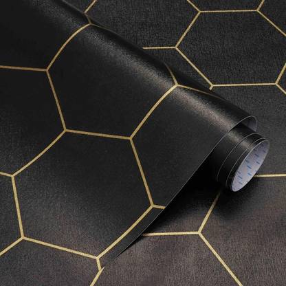 FOKRIM Vinyl Decorative Black Wallpaper