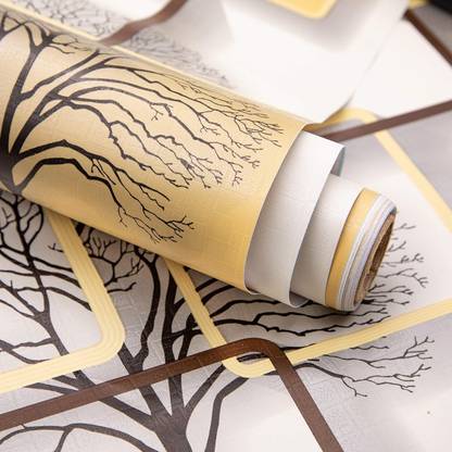 Wollzo Decorative Yellow Wallpaper