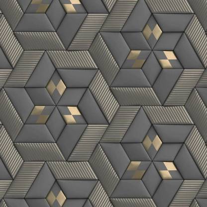 romj Vinyl Decorative Grey Wallpaper
