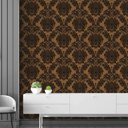 Wallmonks 200 cm Damask Self Adhesive Sticker