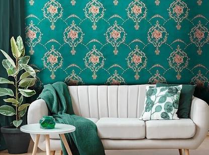 SV collections Decorative Green, Multicolor Wallpaper