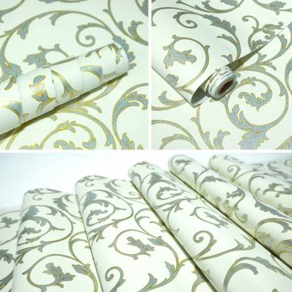 Wallmonks Vinyl Abstract Yellow Wallpaper