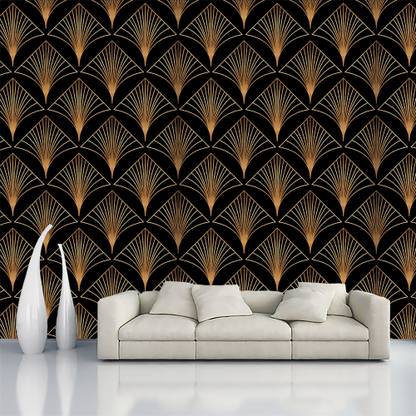 Print Panda Vinyl Decorative Black Wallpaper